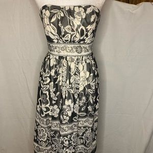 White House Black Market Strapless Floral Party Dress